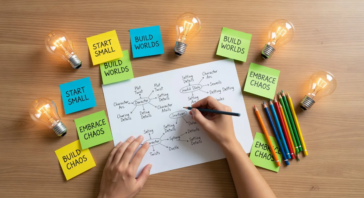 Brainstorming creative ideas with sticky notes