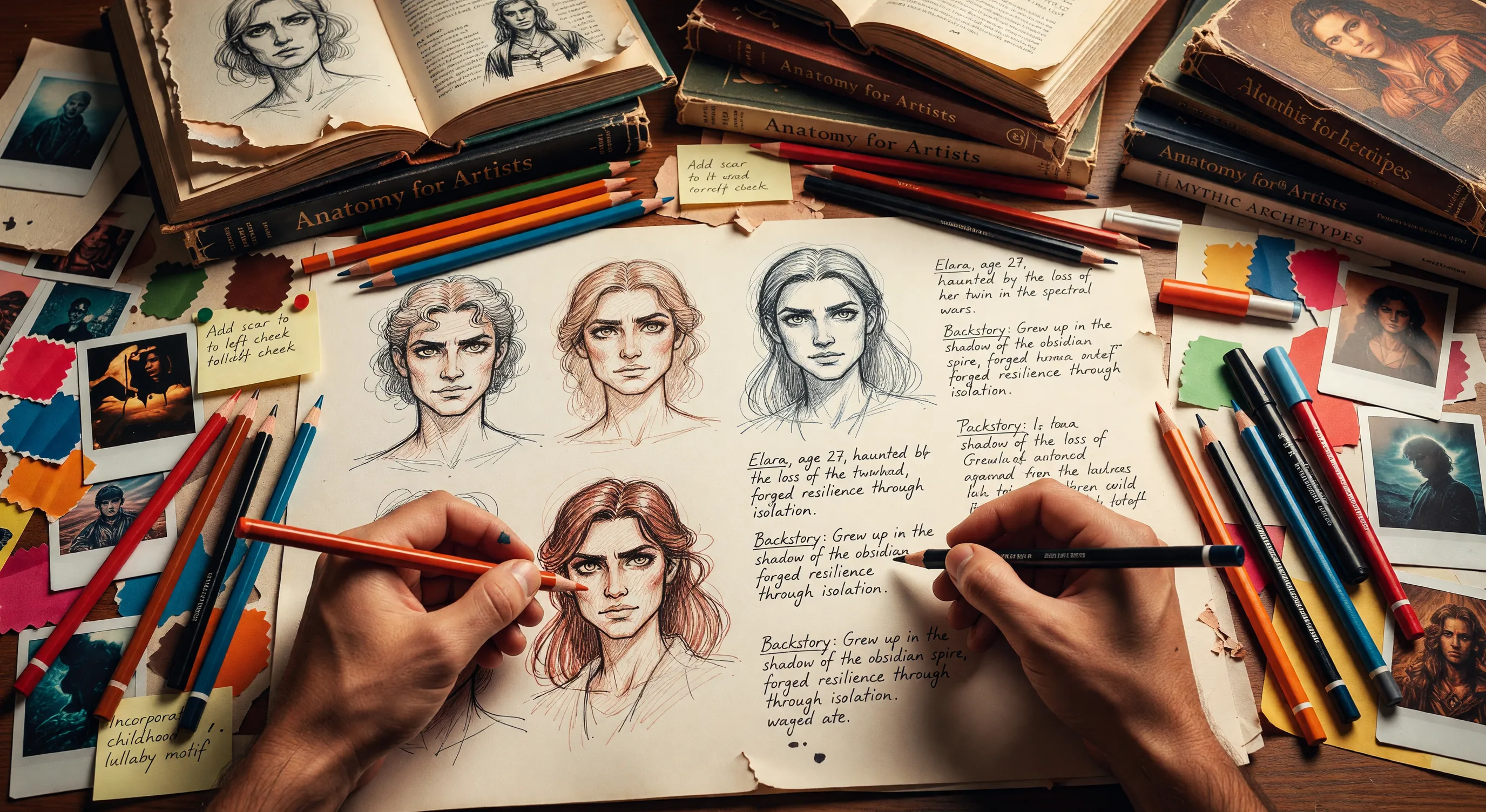 Character sketching illustration