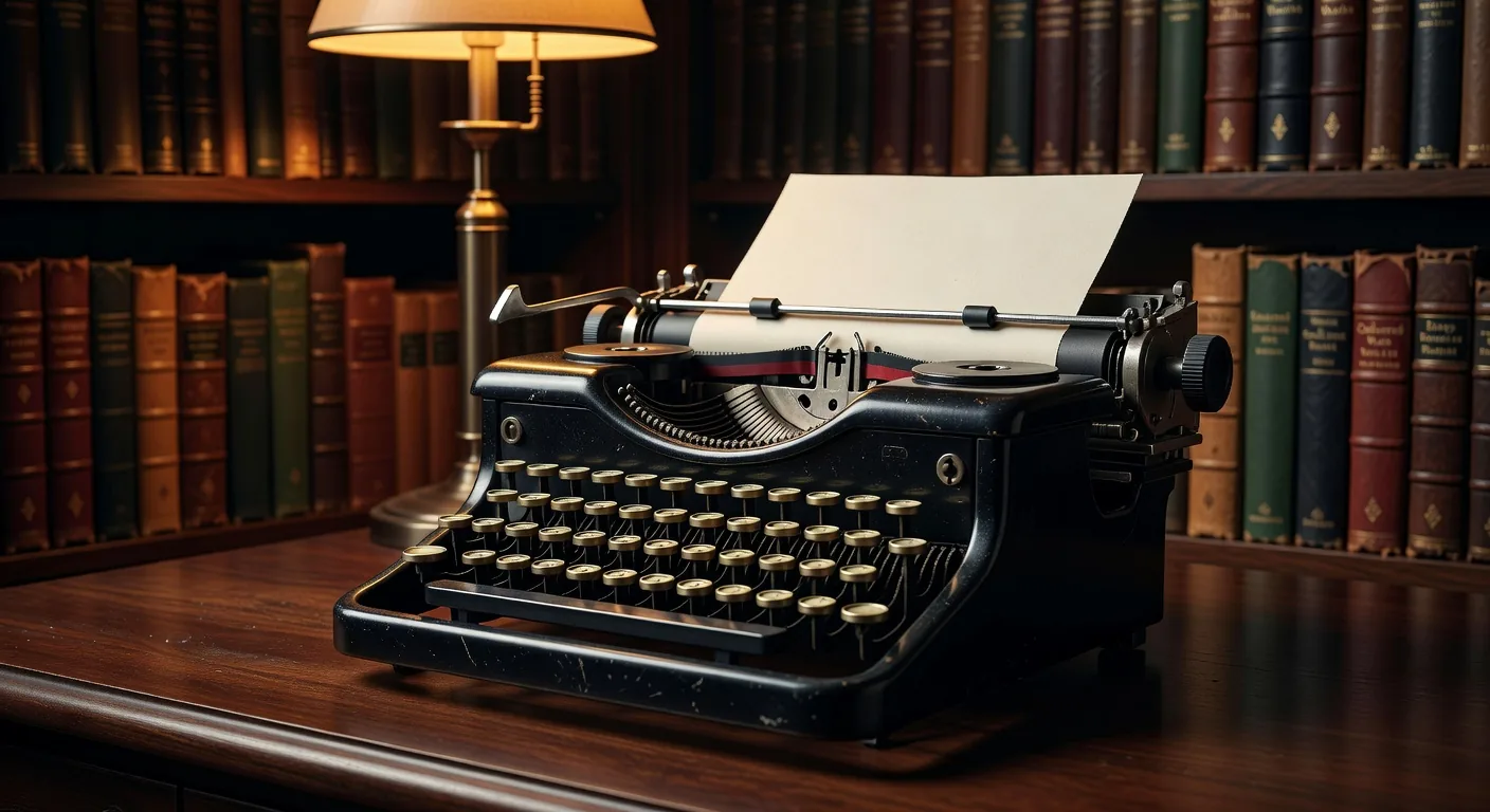 Vintage typewriter creative process